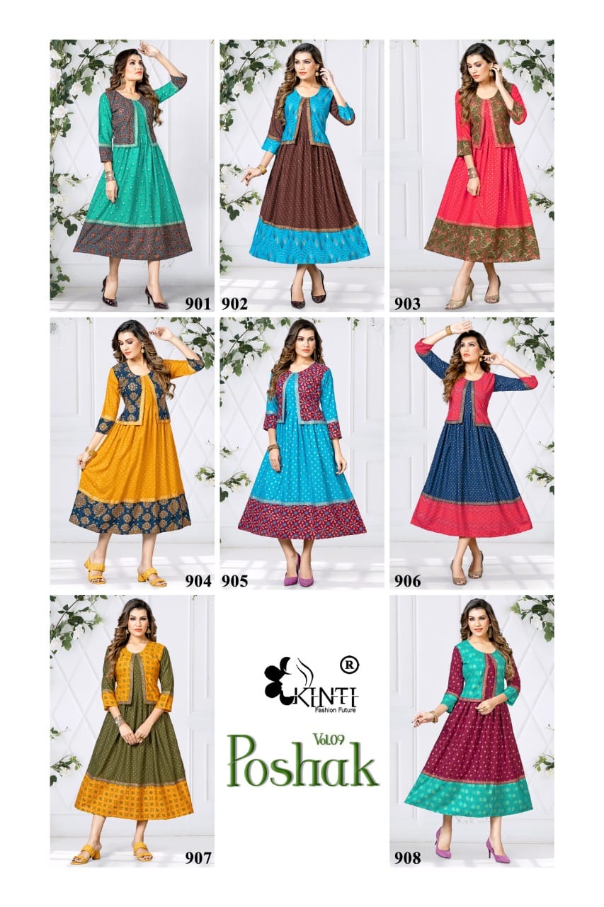 Kinti Poshak 9 Exclusive Wear Wholesale Anarkali Kurti Collection